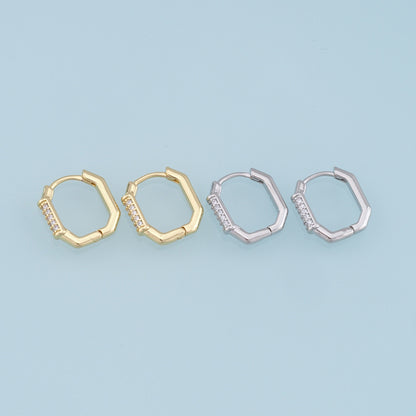 18K Gold Filled Square Huggie Hoop Earrings for Jewelry Making