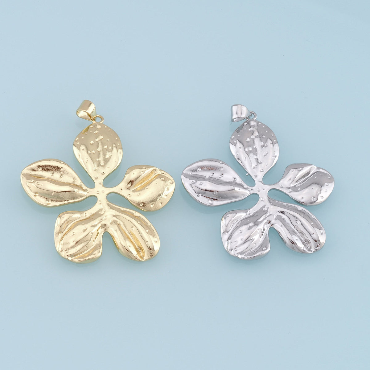 18K Gold Filled Flower Charm Pendant for Jewelry Making