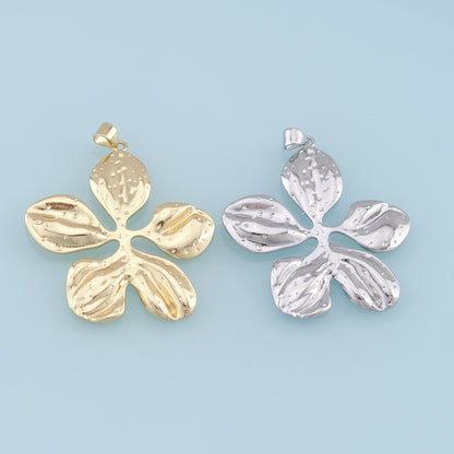 18K Gold Filled Flower Charm Pendant for Jewelry Making
