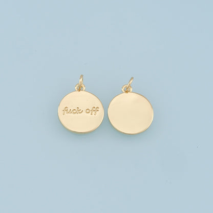 Gold letter Charms,18K Gold Fille Fuck off Pendant,Fuck off Charm Bracelet Necklace for DIY Jewelry Making Supply