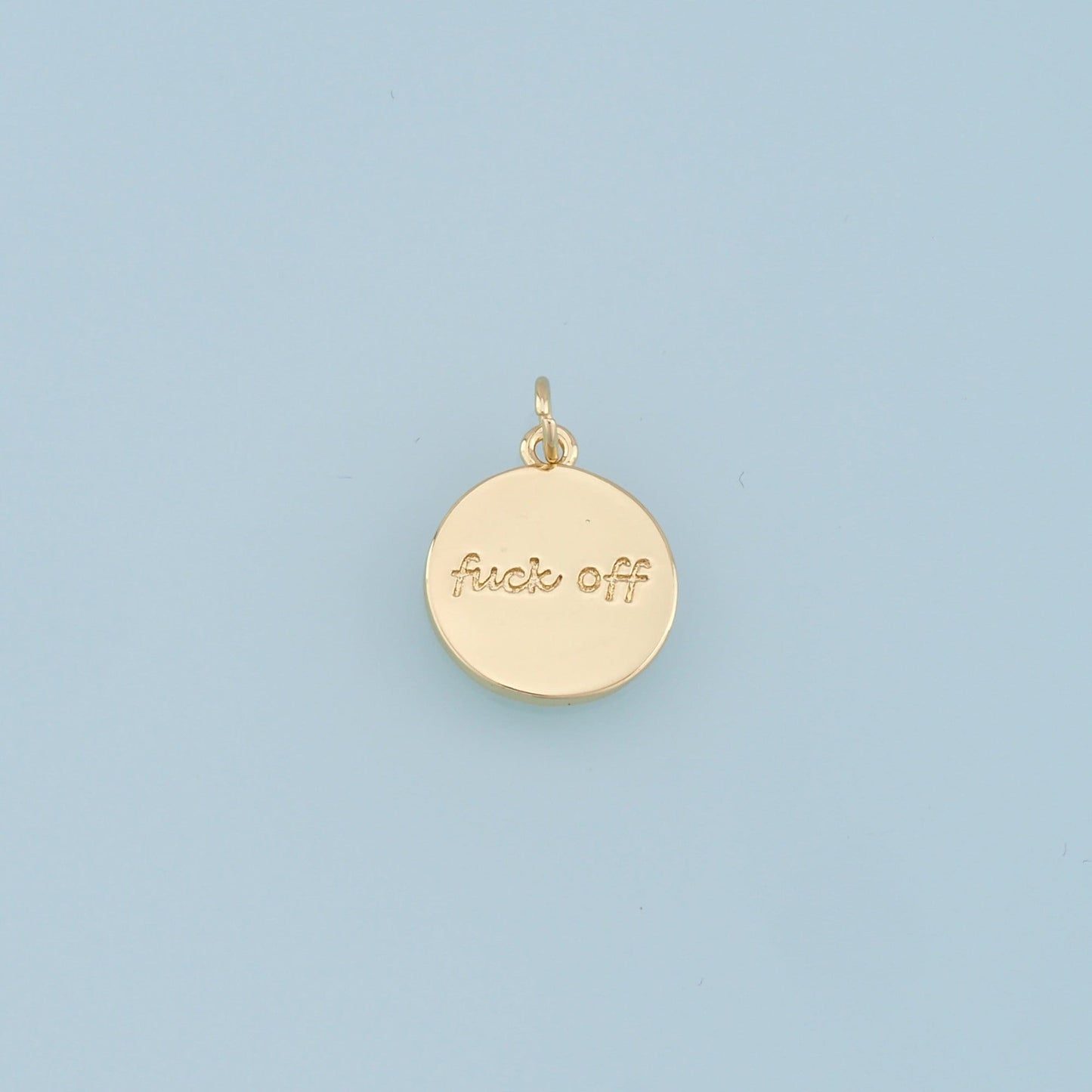 Gold letter Charms,18K Gold Fille Fuck off Pendant,Fuck off Charm Bracelet Necklace for DIY Jewelry Making Supply