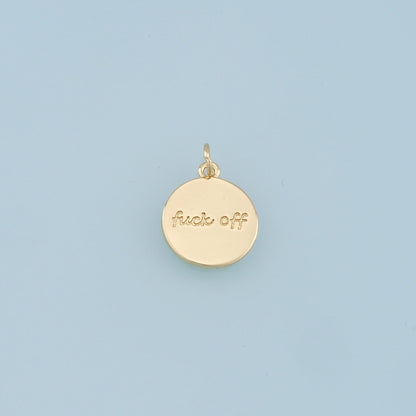 Gold letter Charms,18K Gold Fille Fuck off Pendant,Fuck off Charm Bracelet Necklace for DIY Jewelry Making Supply