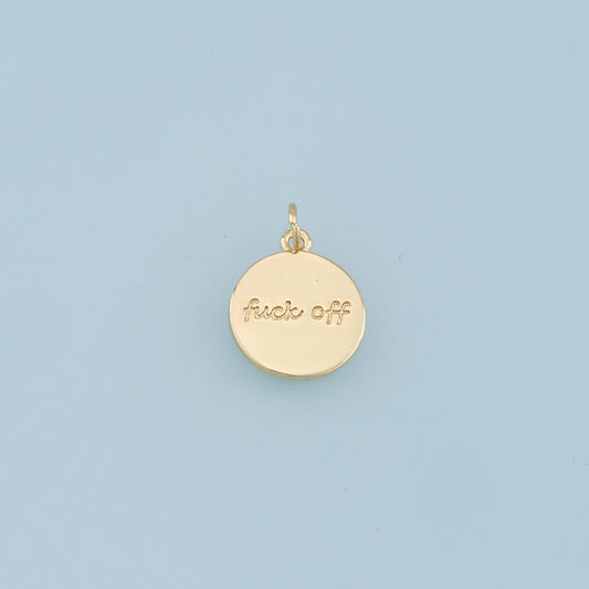 Gold letter Charms,18K Gold Fille Fuck off Pendant,Fuck off Charm Bracelet Necklace for DIY Jewelry Making Supply