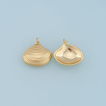 Gold Shell Charms,18K Gold Filled Conch Shell Pendant,Conch Shell Charm Bracelet Necklace for DIY Jewelry Making Supply