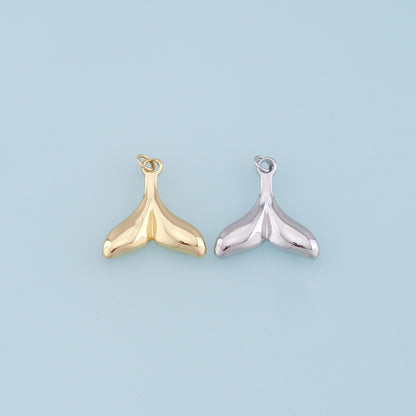Gold Mermaid  Charms,18K Gold Filled Tail Pendant,Mermaid Tail Charm Bracelet Necklace for DIY Jewelry Making Supply