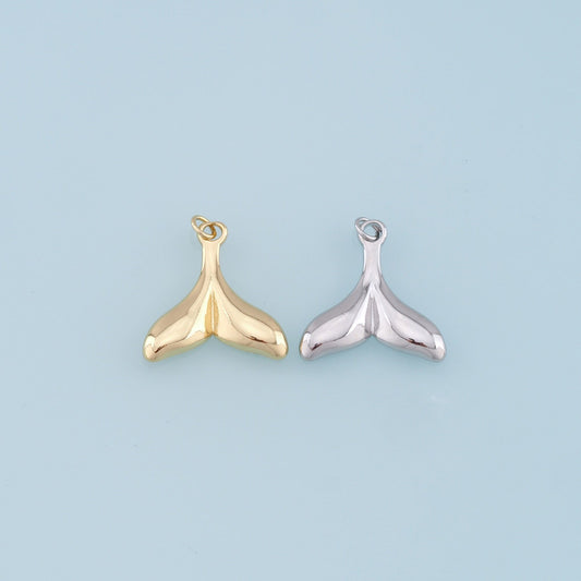 Gold Mermaid  Charms,18K Gold Filled Tail Pendant,Mermaid Tail Charm Bracelet Necklace for DIY Jewelry Making Supply