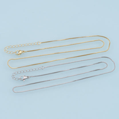 Gold Box Chain,18K Gold Filled Box  for Necklace Bracelet DIY Jewelry Making Supply