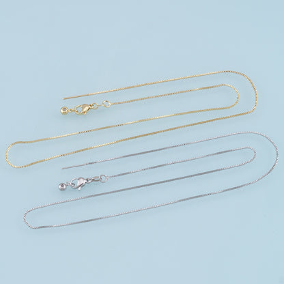18K Gold Filled Box Chain 45 cm for Jewelry Making