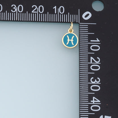 18K Gold Filled Enamel Zodiac Constellation Charms,Zodiac Symbol,Blue Horoscope Charm,Gold Astrological Zodiac Sign Minimalist Jewelry