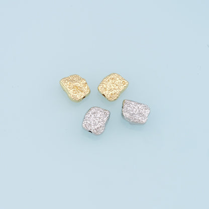 Gold Meteorite Beads Charms,18K Gold Filled Meteorite Bracelet Necklace for DIY Jewelry Making Supply hole 2mm