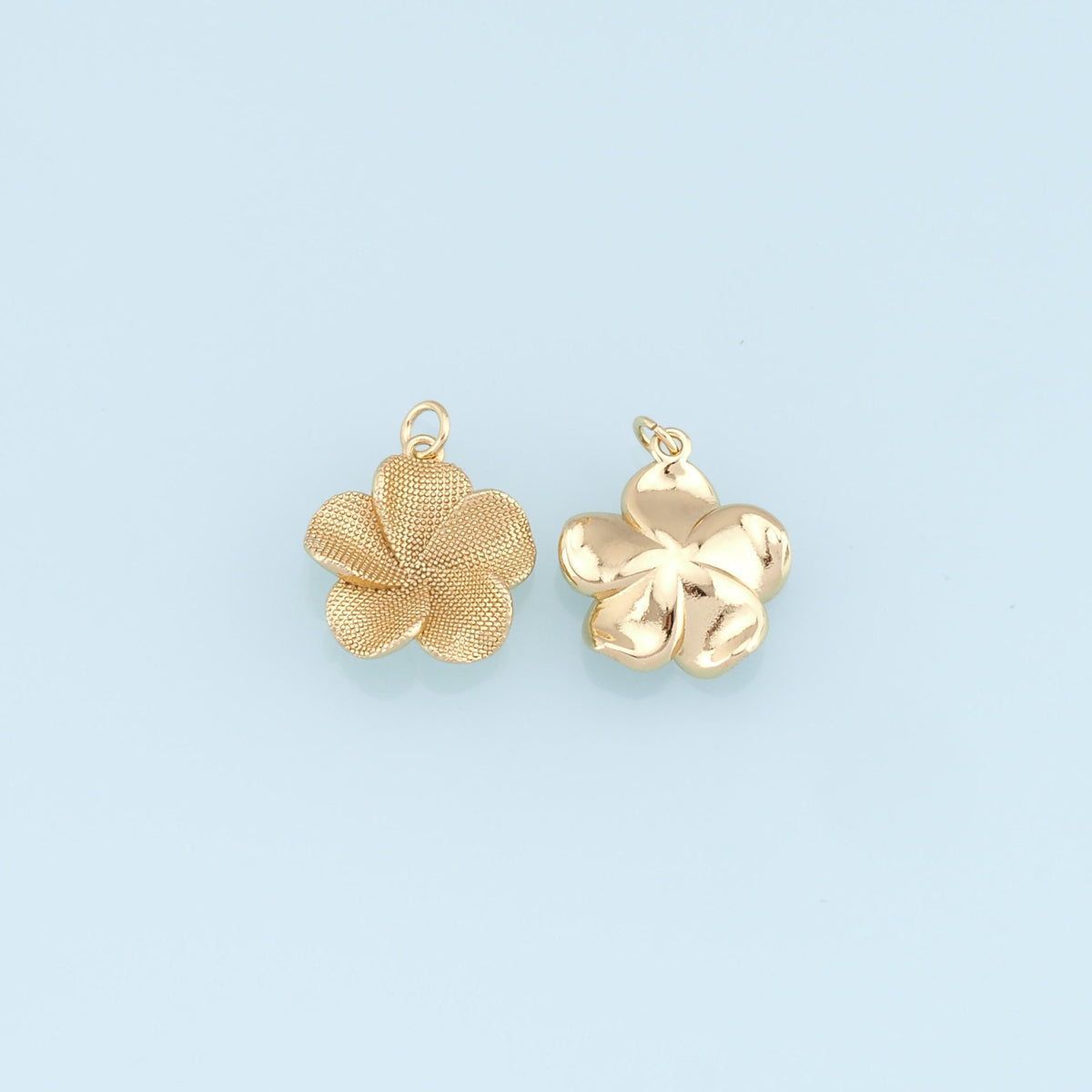 Gold Flower Charms,18K Gold Filled Flower Pendant,Silver Flower Charm Bracelet Necklace for DIY Jewelry Making Supply