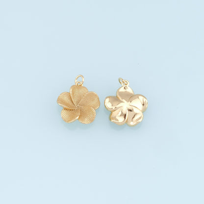 Gold Flower Charms,18K Gold Filled Flower Pendant,Silver Flower Charm Bracelet Necklace for DIY Jewelry Making Supply