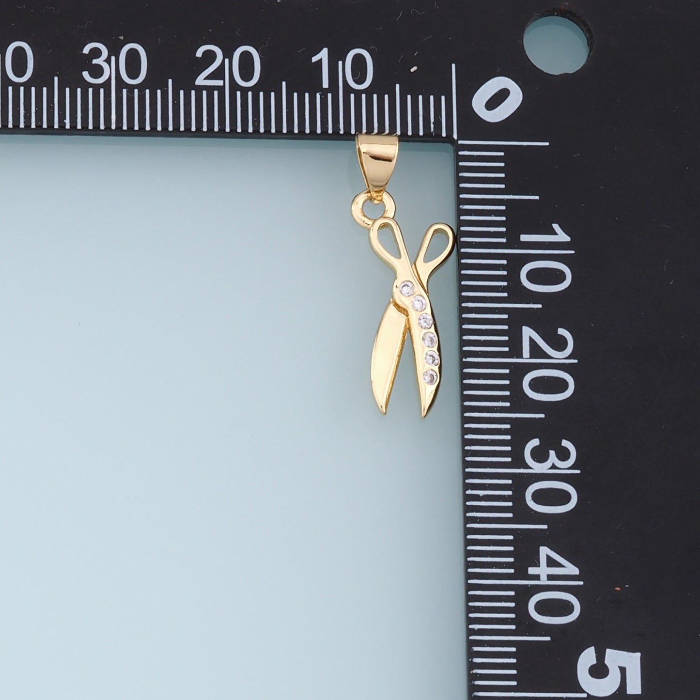 Gold Scissors Charms,18K Gold Filled Scissors Pendant,CZ Scissors Charm Bracelet Necklace for DIY Jewelry Making Supply