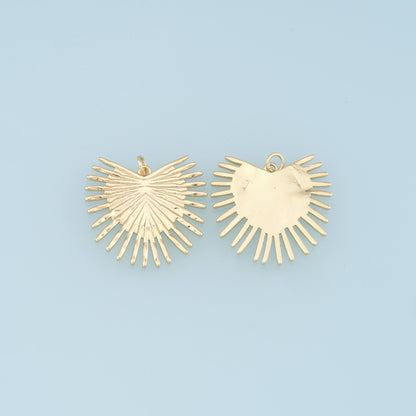 Gold Heart Charms,18K Gold Filled Heart Pendant,Heart Charm Bracelet Necklace for DIY Jewelry Making Supply