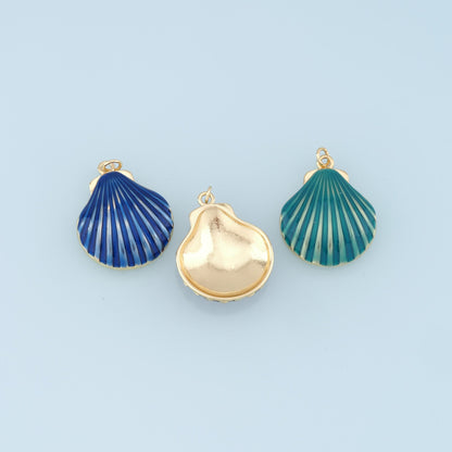 Gold Shell Charms,18K Gold Filled Conch Shell Pendant,Conch Shell Charm Bracelet Necklace for DIY Jewelry Making Supply