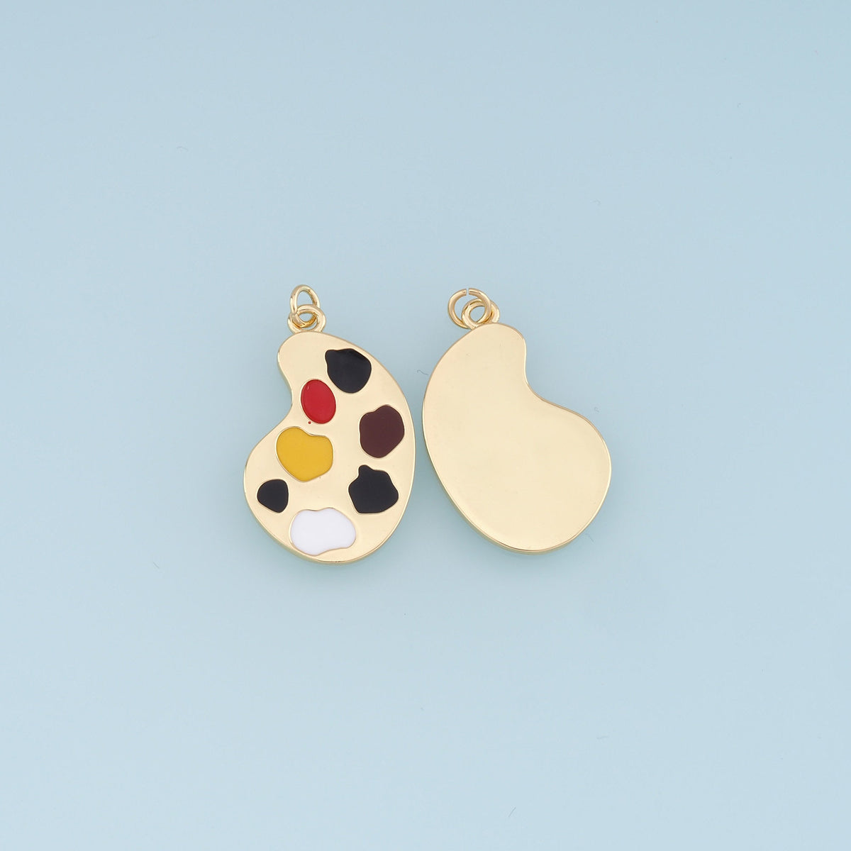 Gold Palette Charms,18K Gold Filled Palette Pendant,Paint Palette Charm Bracelet Necklace for DIY Jewelry Making Supply