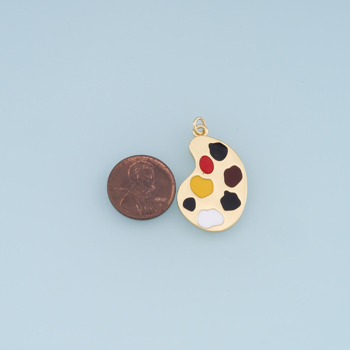 Gold Palette Charms,18K Gold Filled Palette Pendant,Paint Palette Charm Bracelet Necklace for DIY Jewelry Making Supply