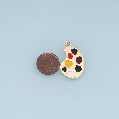 Gold Palette Charms,18K Gold Filled Palette Pendant,Paint Palette Charm Bracelet Necklace for DIY Jewelry Making Supply