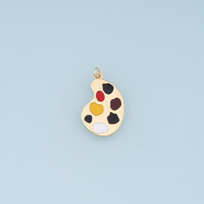 Gold Palette Charms,18K Gold Filled Palette Pendant,Paint Palette Charm Bracelet Necklace for DIY Jewelry Making Supply