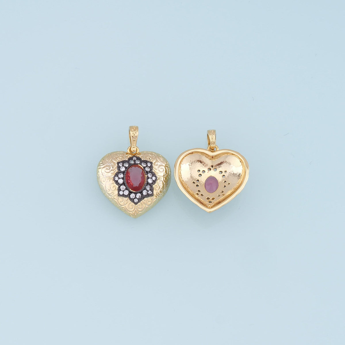 Gold Heart Charms,18K Gold Filled Heart Pendant,Star Charm Bracelet Necklace for DIY Jewelry Making Supply