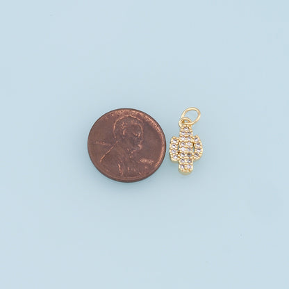 Gold Cactus Charms,18K Gold Filled CZ Micro Pave Cactus Pendant,Desert Charm Bracelet Necklace for DIY Jewelry Making Supply