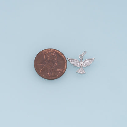 Gold Phoenix Charms,18K Gold Filled Phoenix Pendant,CZ Micro Pave Phoenix Charm Bracelet Necklace for DIY Jewelry Making Supply