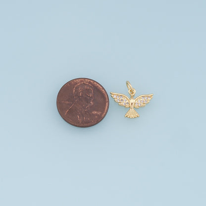 Gold Phoenix Charms,18K Gold Filled Phoenix Pendant,CZ Micro Pave Phoenix Charm Bracelet Necklace for DIY Jewelry Making Supply