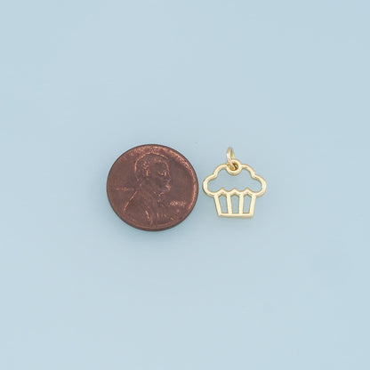 Gold Cake Charms,18K Gold Filled Cake Pendant,Cute Cake Charm Bracelet Necklace for DIY Jewelry Making Supply