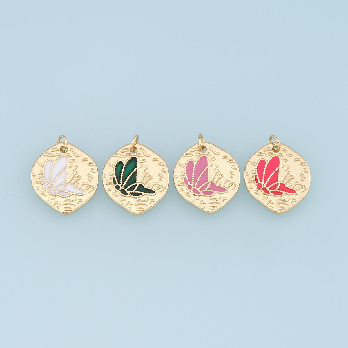 Gold Butterfly Charms,18K Gold Filled Butterfly Pendant,Enamel Butterfly Charm Bracelet Necklace for DIY Jewelry Making Suppl