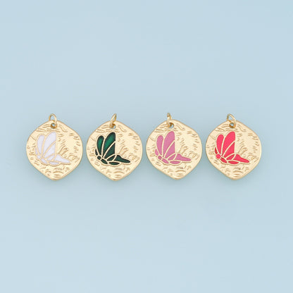 Gold Butterfly Charms,18K Gold Filled Butterfly Pendant,Enamel Butterfly Charm Bracelet Necklace for DIY Jewelry Making Suppl