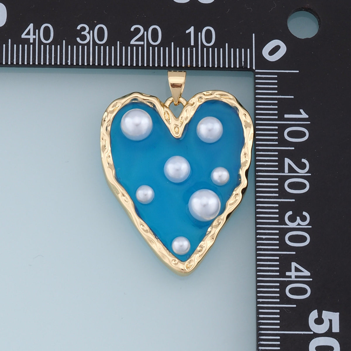 Gold Heart Pearl Charms,18K Gold Filled Clear Enamel Heart Pendant,Color Heart Charm Bracelet Necklace for DIY Jewelry Making