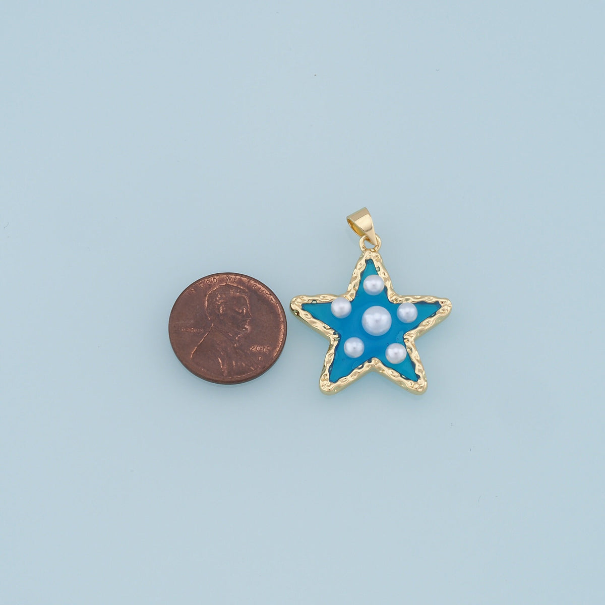 Gold Pearl Star Charms,18K Gold Filled Clear Enamel Star Pendant,Color Star Charm Bracelet Necklace for DIY Jewelry Making Su