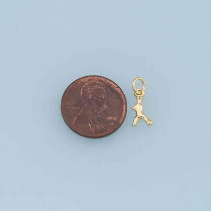 Gold Antler Charms,18K Gold Filled Antler Pendant,Elk Horn Charm Bracelet Necklace for DIY Jewelry Making Supply