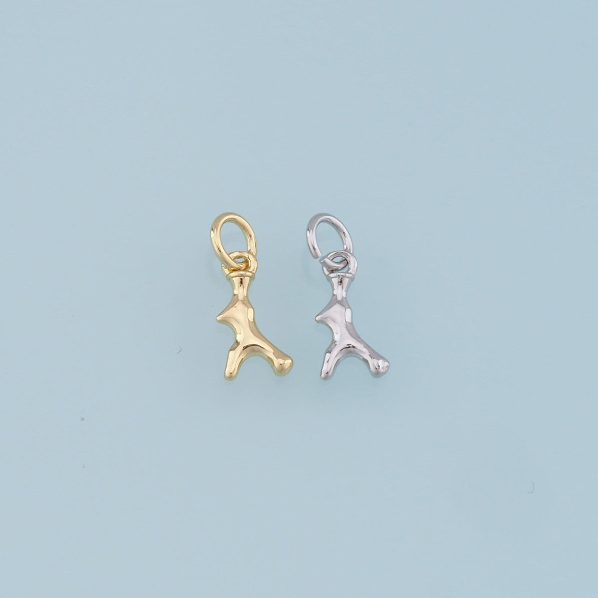 Gold Antler Charms,18K Gold Filled Antler Pendant,Elk Horn Charm Bracelet Necklace for DIY Jewelry Making Supply