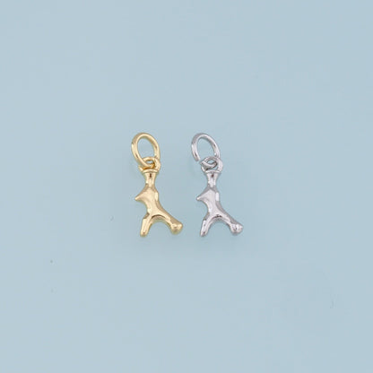 Gold Antler Charms,18K Gold Filled Antler Pendant,Elk Horn Charm Bracelet Necklace for DIY Jewelry Making Supply