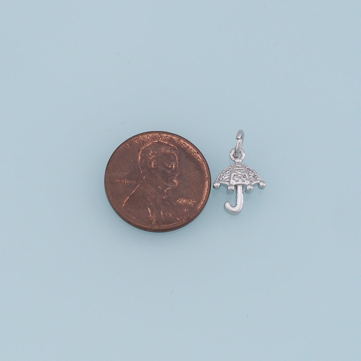 Gold Umbrella Charms,18K Gold Filled Umbrella Pendant,CZ Micro Pave Umbrella Charm Bracelet Necklace for DIY Jewelry Making Supply