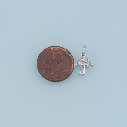 Gold Umbrella Charms,18K Gold Filled Umbrella Pendant,CZ Micro Pave Umbrella Charm Bracelet Necklace for DIY Jewelry Making Supply