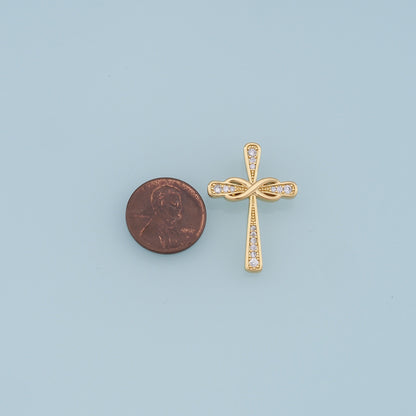 Gold Cross Charms,18K Gold Filled Cross Pendant,Cross Charm Bracelet Necklace for DIY Jewelry Making Supply