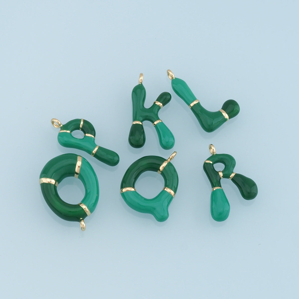 Gold letter Charms,  I