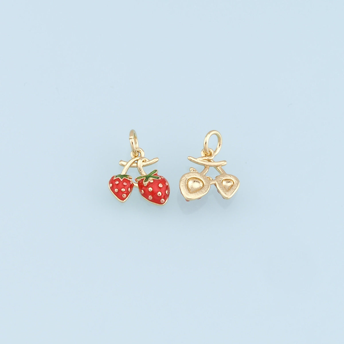 18K Gold Filled Cherry Charm Pendant for Jewelry Making