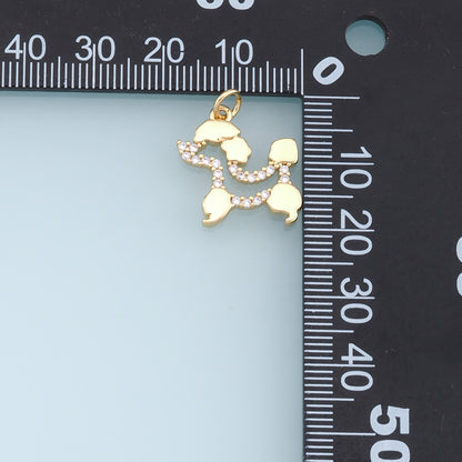 Gold Dog Charms,18K Gold Filled CZ Micro Pave Dog Pendant,Cute Dog Charm Bracelet Necklace for DIY Jewelry Making Supply