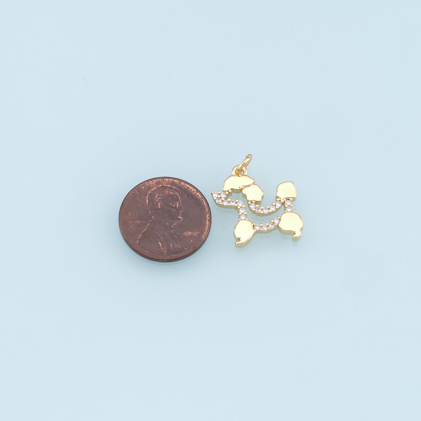 Gold Dog Charms,18K Gold Filled CZ Micro Pave Dog Pendant,Cute Dog Charm Bracelet Necklace for DIY Jewelry Making Supply