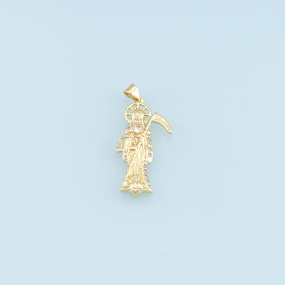 Gold Grim Reaper Charms,18K Gold Filled Grim Reaper Pendant,Religion Charm Bracelet Necklace for DIY Jewelry Making Supply