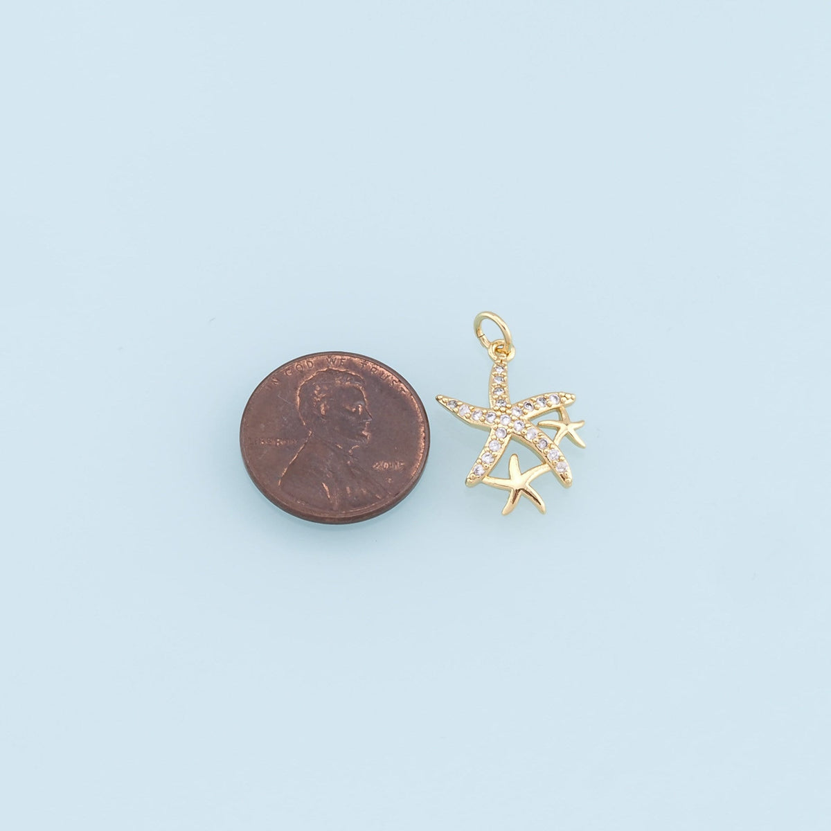 Gold Starfish Charms,18K Gold Filled Sea Star Pendant,Starfish Charm Bracelet Necklace for DIY Jewelry Making Supply