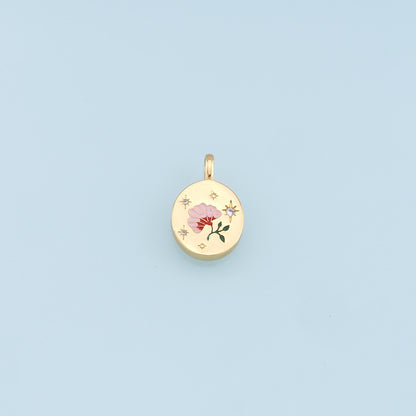 Gold Flower Charms,18K Gold Filled CZ Flower Pendant,Star Charm Bracelet Necklace for DIY Jewelry Making Supply