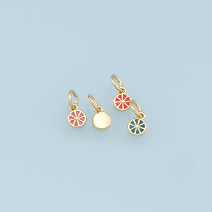 Gold Tiny Lemon Charms,18K Gold Filled Enamel Lemon Pendant,Fruit Charm Bracelet Necklace for DIY Jewelry Making Supply