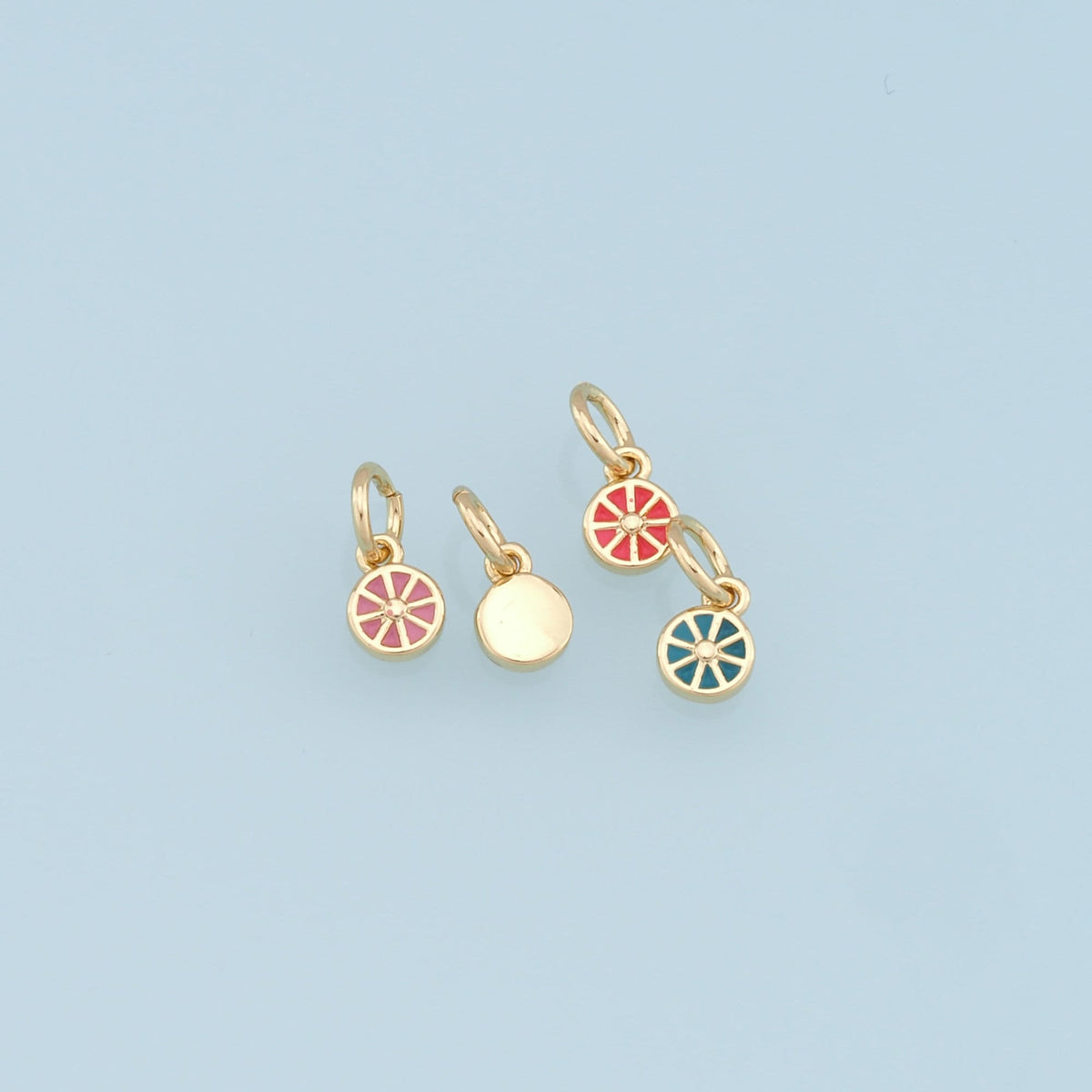 18K Gold Filled Lemon Enamel Charm Pendant for Jewelry Making