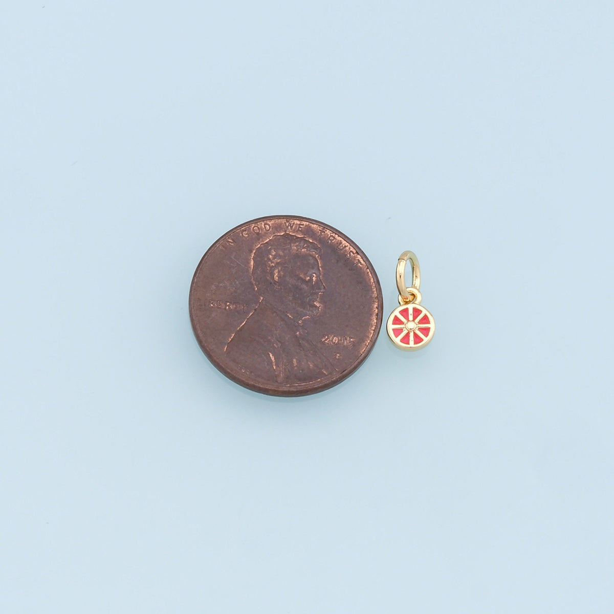 18K Gold Filled Lemon Enamel Charm Pendant for Jewelry Making