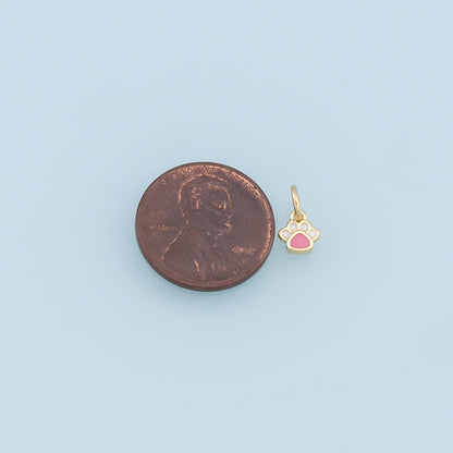 Gold Tiny Paw Charms,18K Gold Filled Cat Paw Pendant,Enamel Dog Paw Charm Bracelet Necklace for DIY Jewelry Making Supply