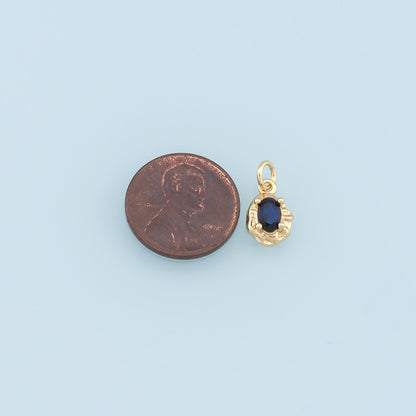 Gold Oval Crystal Charm,18K Gold Filled Oval Pendant,Irregular Oval Charm Bracelet Necklace for DIY Jewelry Making Supply